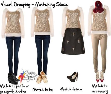 visual grouping - matching shoes