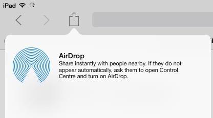 Share with Safari AirDrop