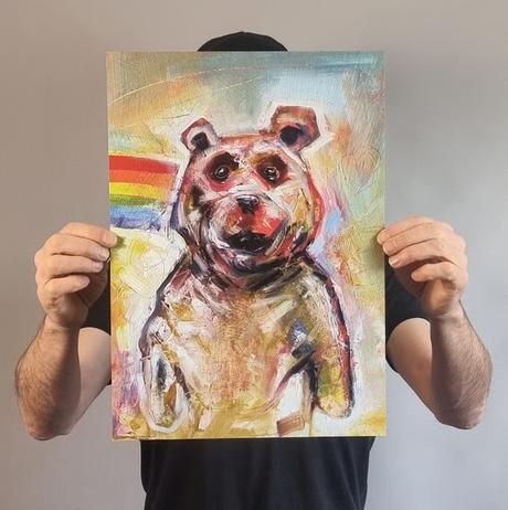 Rainbow Bear II (A3 Poster Print)