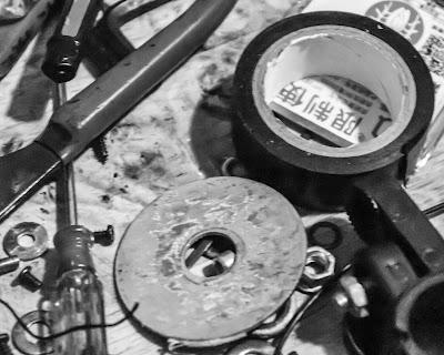 Three circular objects + stuff & shadows