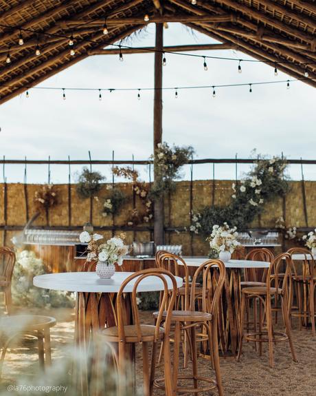 rehearsal dinner decorations theme green cocktail area la76photography