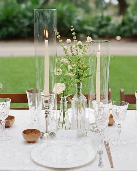 rehearsal dinner simple table decor mcsweenphotography