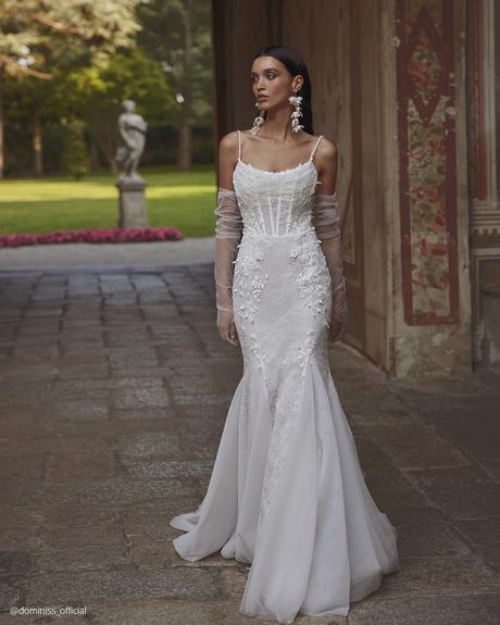top wedding dresses mermaid with spaghetti straps dominiss