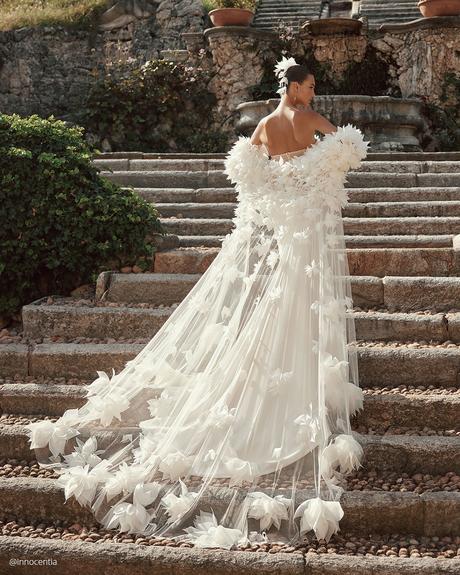 top wedding dresses with train floral innocentia