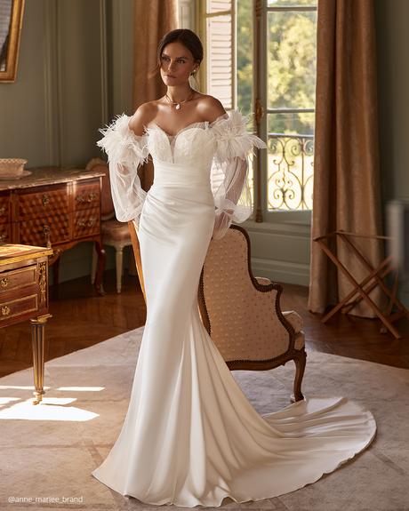 top wedding dresses simple off the shoulder anne mariee