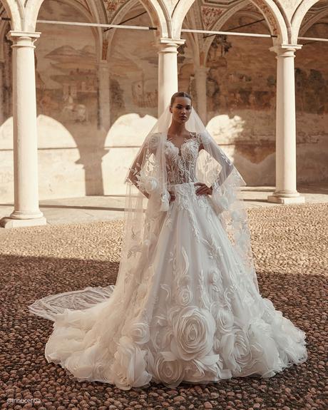 top wedding dresses a line floral appliques innocentia