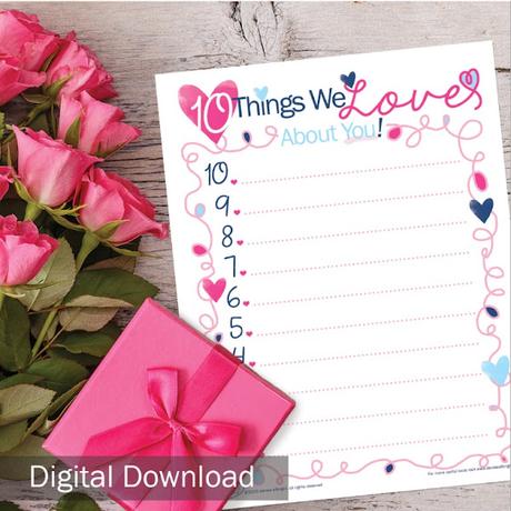 FREE: 10 Things I Love About You List