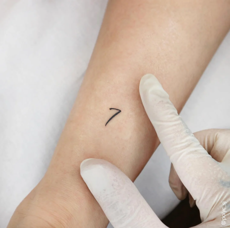 21 Hottest Ankle Tattoo Ideas: Simple Designs with Significance to Kickstart 2024! 23 The number 7 tattooed in black ink on the ankle