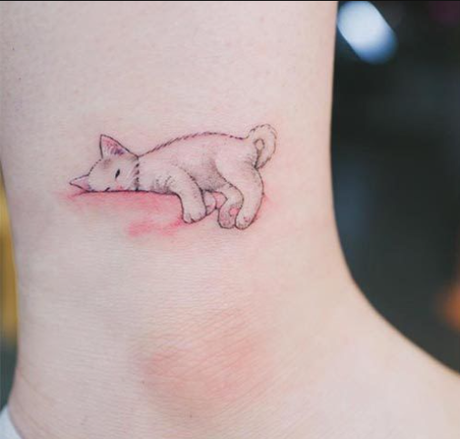 21 Hottest Ankle Tattoo Ideas: Simple Designs with Significance to Kickstart 2024! 17 Baby cat on ankle tattoo