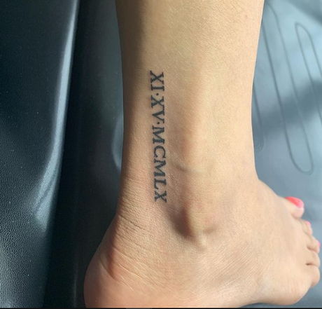 21 Hottest Ankle Tattoo Ideas: Simple Designs with Significance to Kickstart 2024! 28 Roman numerals as ankle tattoo