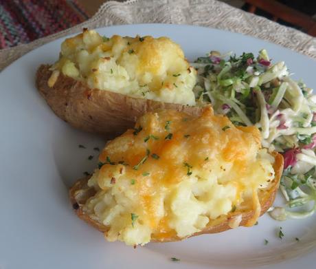 Twice Baked Cauliflower Cheese Jacket Potatoes