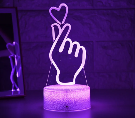 21 Amazing Gifts For K-Pop Fans 3 Finger Heart Neon Sign
