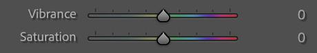 Vibrance and Saturation in Lightroom