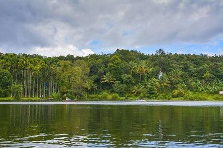 Green waters of the Karlad lake in Wayanad district