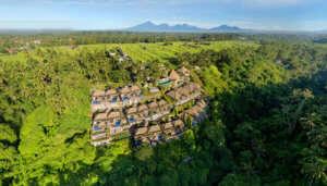 Aerial view of luxury resort in Bali