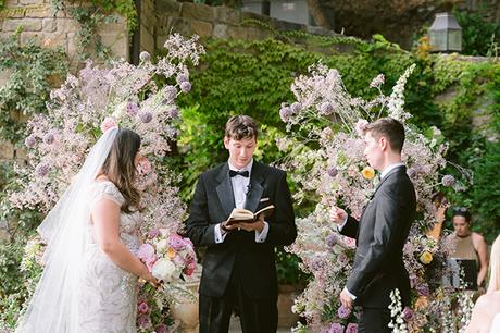 Modern garden wedding in Florence Italy with lush florals | Clare & Ross