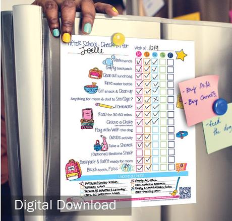 Image: FREE Digital Download | Kid's Daily After School Checklist