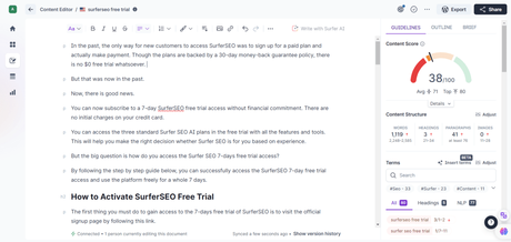 SurferSEO Free Trial – 7-Day Exclusive Full Access Trial