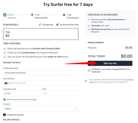 SurferSEO Free Trial – 7-Day Exclusive Full Access Trial