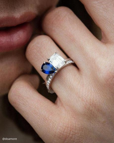toi et moi rings classic ring with two stones blue sapphire