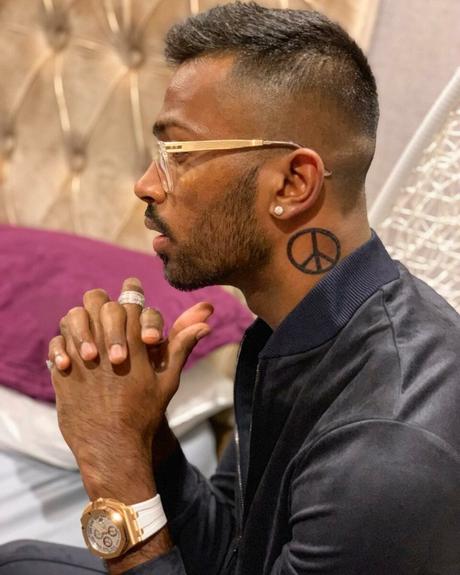 All 8 Hardik Pandya Tattoos With Deep Meaning 14 Hardik Pandya Peace Tattoo (Left Side Neck)