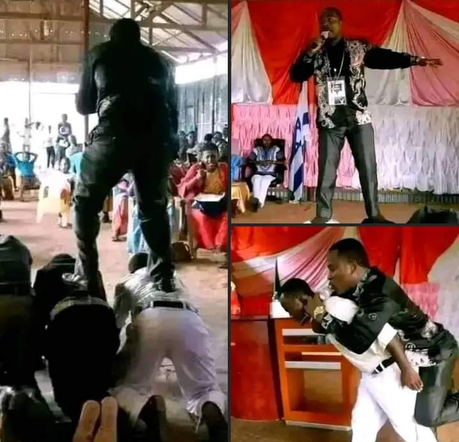 God Help Christianity, Meet Pastor James Whose Legs Are Not Supposed To Touch The Ground When He’s Preaching (See Photos)