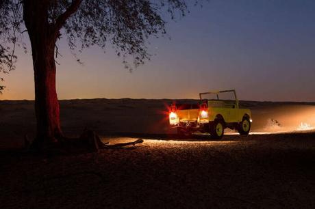 Travelers going for night safari ride in Dubai
