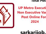 Metro Executive Various Post Online Form 2024