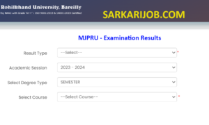 MJPRU Result 2024 OUT mjpruiums.in UG and PG ODD Semester Marksheet