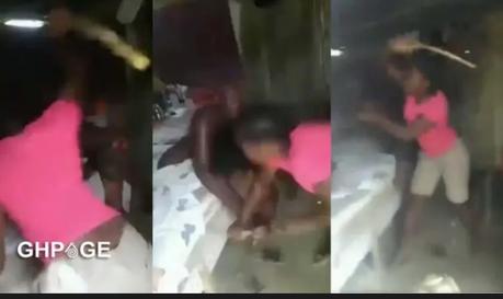 Say No To Cheating, Wife Catches Husband In Bed With Side Chick, Lashes Woman With Cane