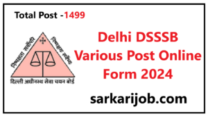 Delhi DSSSB Various Post Online Form 2024