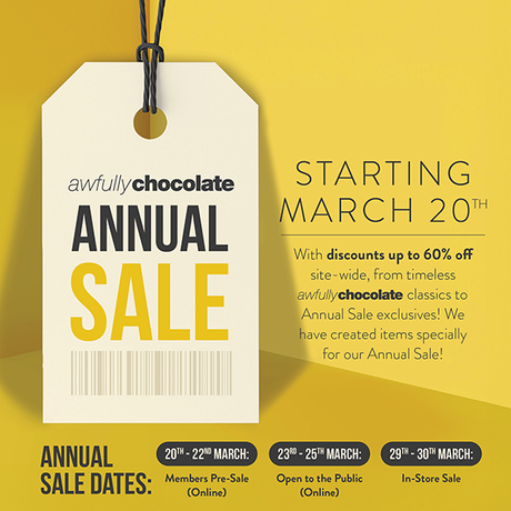 Enjoy Up to 60% Off Site - Wide with Awfully Chocolate’s First Ever Annual Sale this March