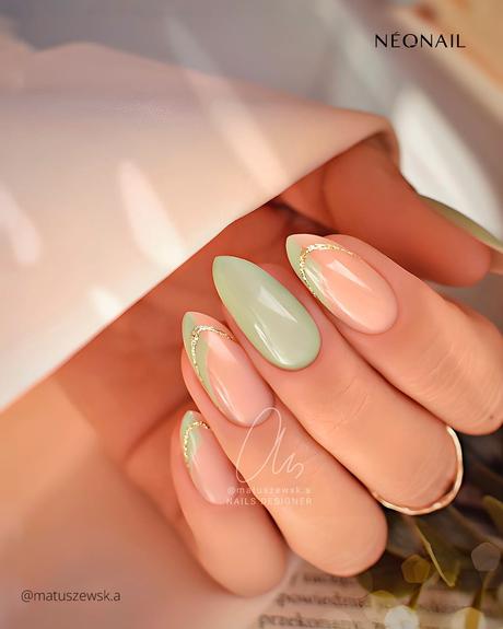 spring wedding nails clean cute pastel pink with gold matuszewsk.a