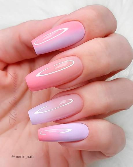 spring wedding nails pink long ombre merlin nails