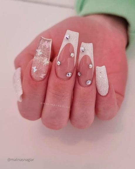 spring wedding nails acrylic french malinasnaglar