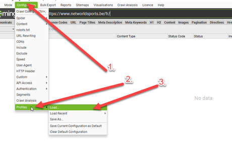 Screaming Frog – How to Save & Load a Custom Crawl Coniguration