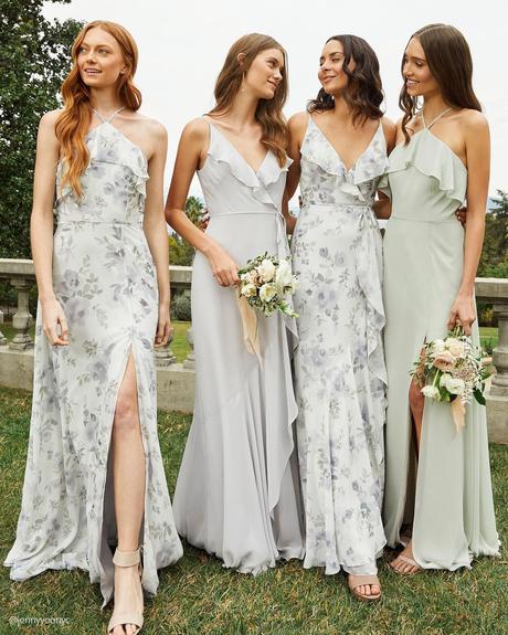 floral bridesmaid dresses light green long beach jennyyoonyc