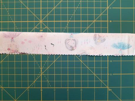 Sewing a scrunchie: make a tube of fabric, short sides open. Also leave an opening in the middle of the bottom long side (it will be used later for turning upright)