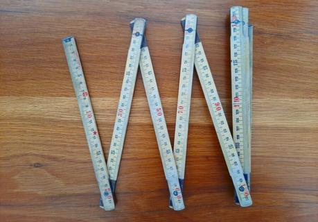 The folding ruler we used to make our repurposed embroidery frame