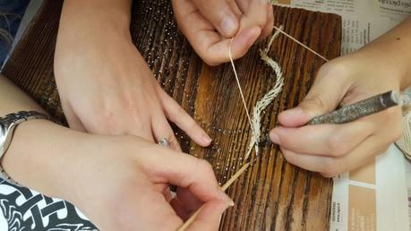 String art weaving with hollow punch