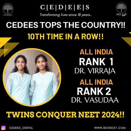 Triplicane greets  NEET MDS toppers (1 &2) achieved by twin sisters