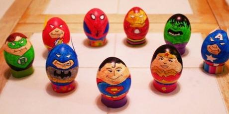 Super Hero Painted Easter Eggs