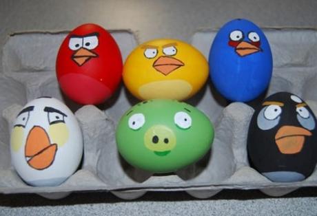 Angry Birds Painted Easter Eggs
