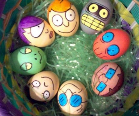 Futurama Painted Easter Eggs