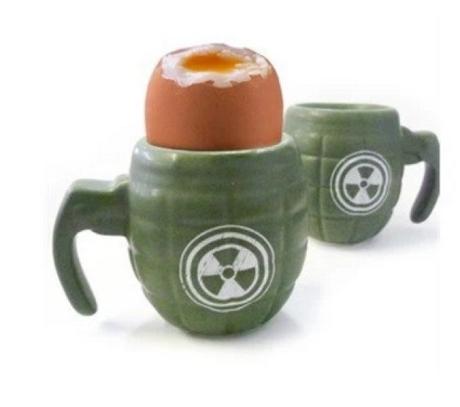 Grenade Military Style Set of 2 Egg Cups
