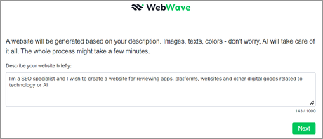 WebWave AI website builder