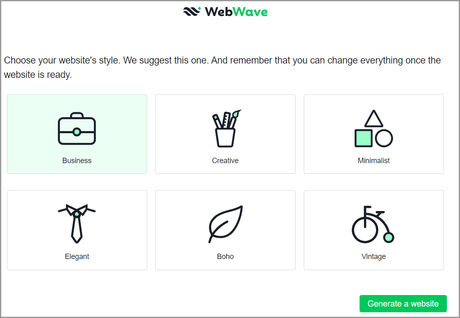 create a website with webwave