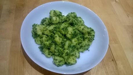 Gnocchi with kale & artichoke pesto