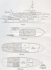 Schematic of the R/V Alpha Helix, 1966.