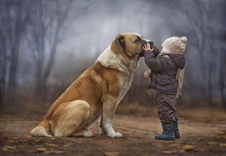 Russian Mother's Magical Pictures of Her Two Kids With Animals